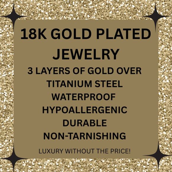 18K Gold Plated Women's Statement Necklace Square Cubic Zirconia Pendant - Picture 10 of 13